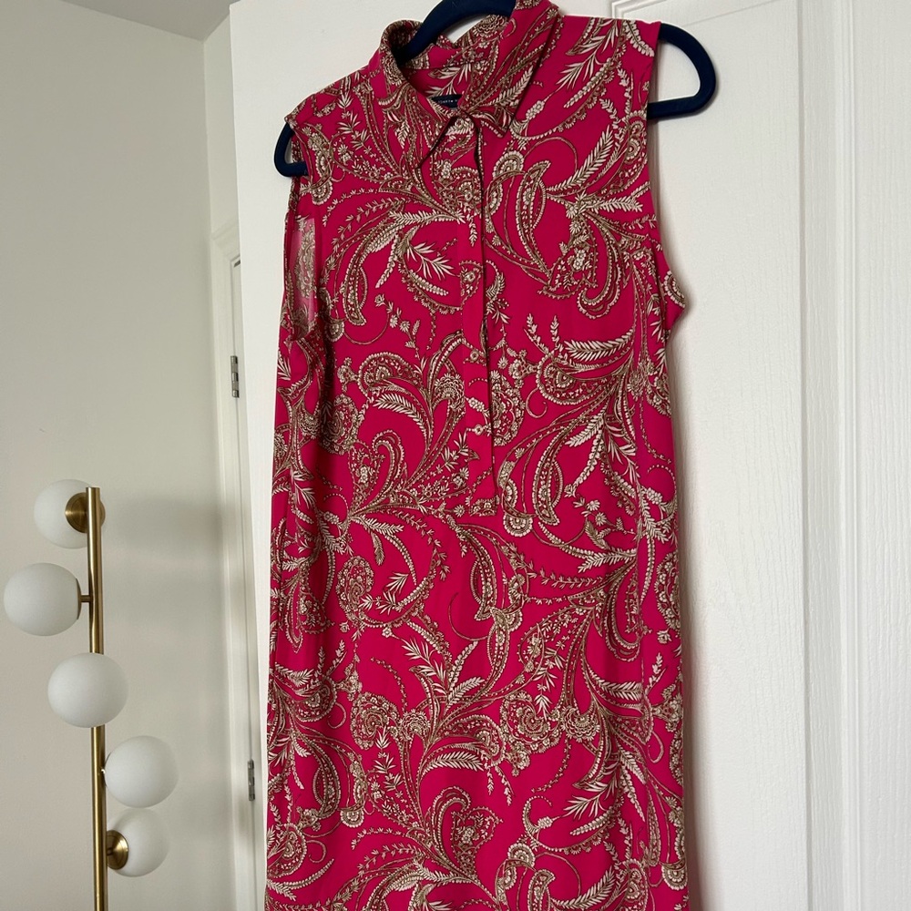 Elegant Paisley Button-Up Mini Dress